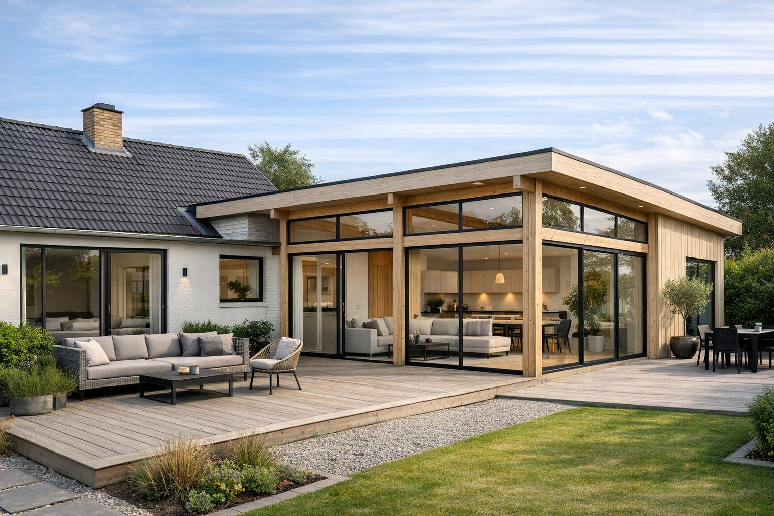 Arkitekttegnet tilbygning i Solrød Strand